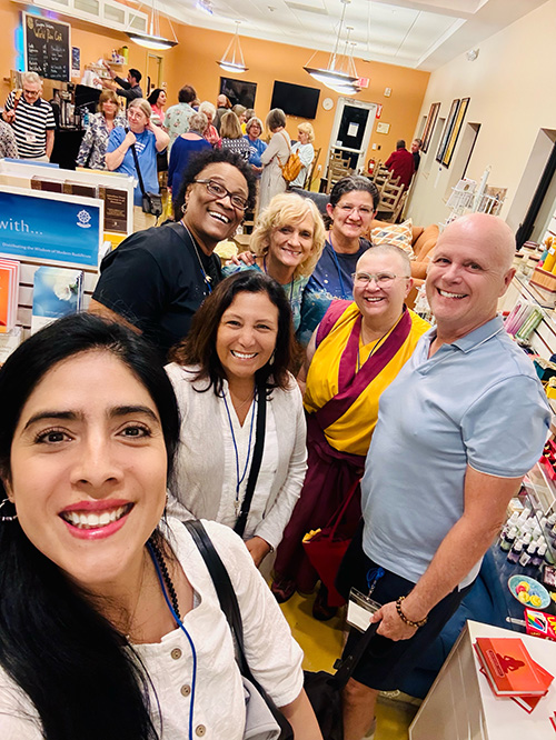 FLsangha2025-03 Florida Sangha during break, happy